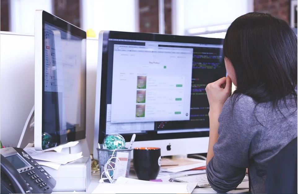 web designer at work